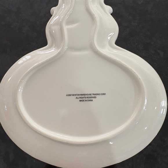 Charming Snowman Holiday Plate with Red and Black Details Set of 4 - Picture 7 of 8